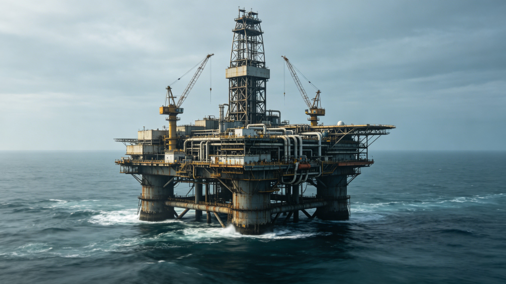 Offshore oil platform realistic scene